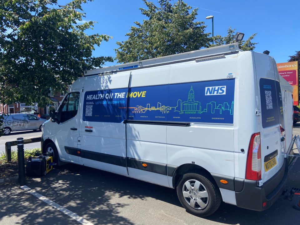 The NHS mobile vaccination van