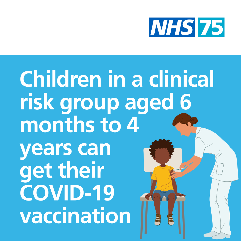 Children in a clinical risk group aged 6 months to 4 years can get their covid-19 vaccination 