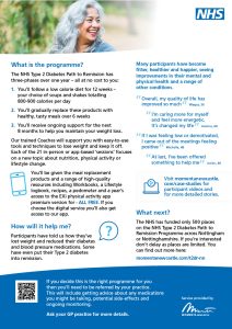 NHS Type 2 Path to Remission programme also knows as Low Calorie Diet ...