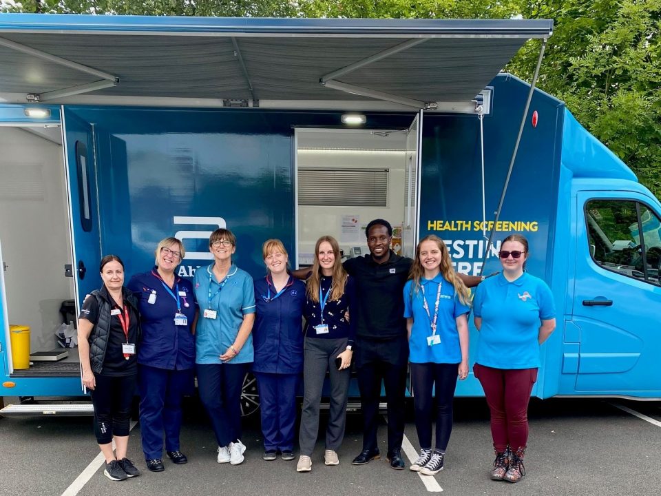 The testing team at the Diabetes Mobile Testing event in Kirkby-in-Ashfield