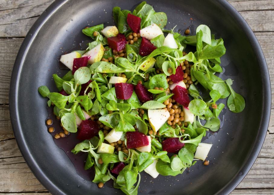 A plate with healthy food