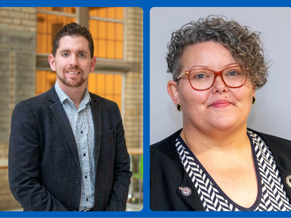 Photos of Professor Daragh McDermott, Executive Dean, School of Social Sciences, Nottingham Trent University and Rosa Waddingham, Executive Director of Quality (Nursing) at Nottingham and Nottinghamshire ICB